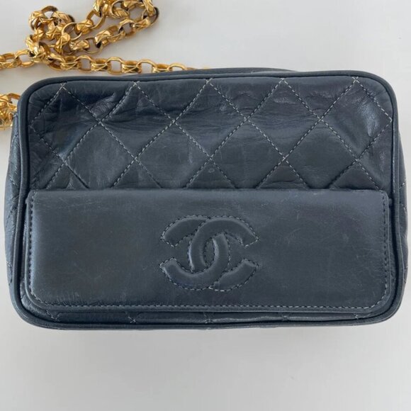 Chanel | Vintage Camera Bag | Navy Blue | Upcycled - Picture 9 of 12